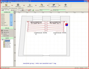 Расчет теплого пола - интерфейс Multiplaner CAD (план укладки трубы)